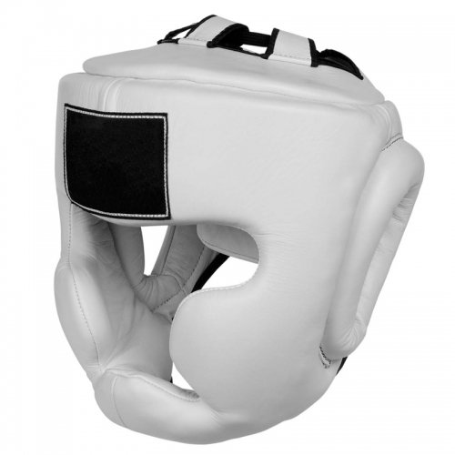 Protective Boxing Head Guard – Genuine Leather – White  Combat Sports Equipment Factory